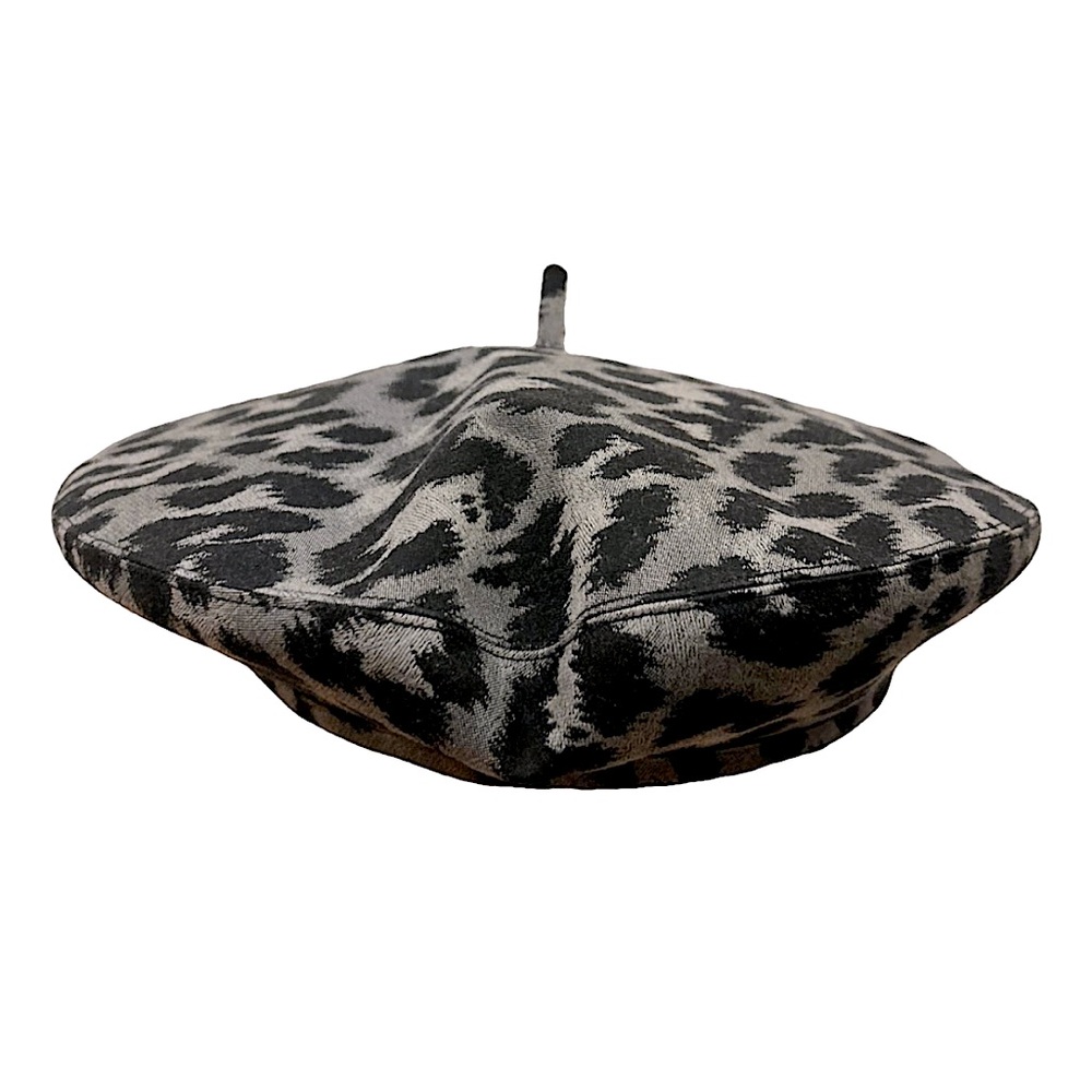 Dior: Beret Leopard Mitzah Collection Limited Edition Beret in Grey - Picture 5 of 12